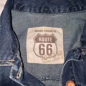 Route 66 Blue Jean Jacket with Iconic Patch